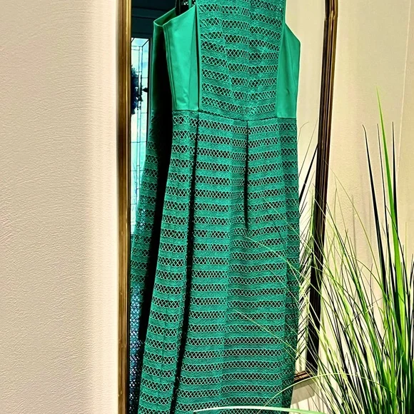 slim fit dress slacks Antonio Melani Teal Paisley Mini Dress Size 2